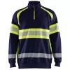 Blåkläder half Zip Sweatshirt, Schwarz/Hi-Vis Gelb
