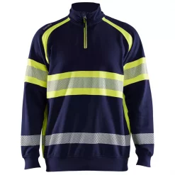 Blåkläder half Zip Sweatshirt, Schwarz/Hi-Vis Gelb