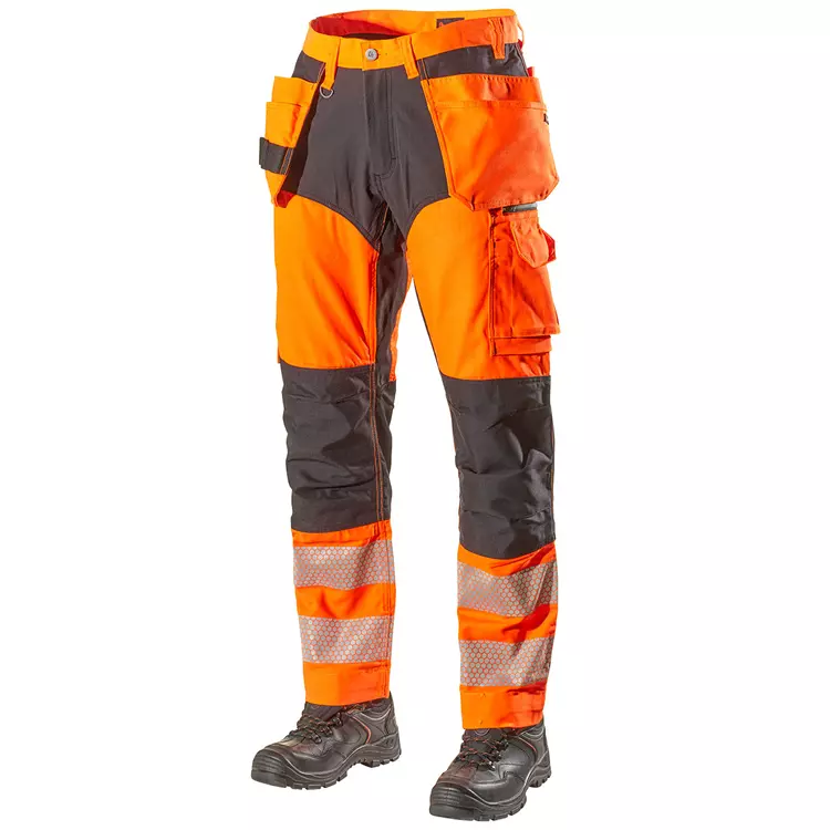 L.Brador Handwerkerhose 1075PB, Hi-Vis Orange/Schwarz – Bild 2