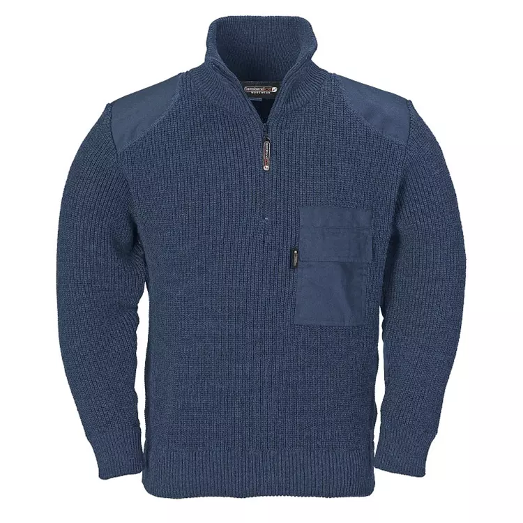 Terrax Workwear Terrax Strickpullover mit Reißverschluss, Marine