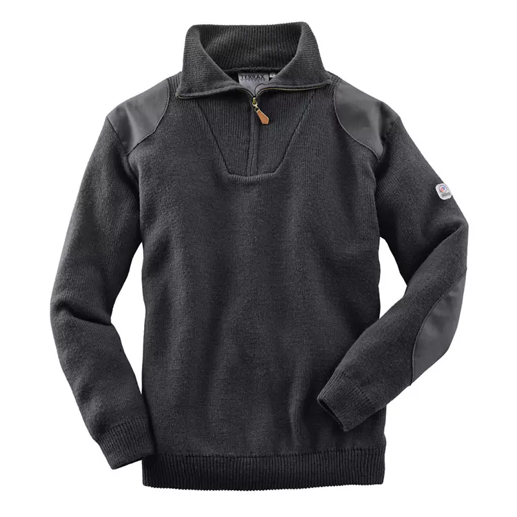 Terrax Workwear Terrax Strickpullover mit kurzem Reißverschluss, Dunkelblau – Bild 2