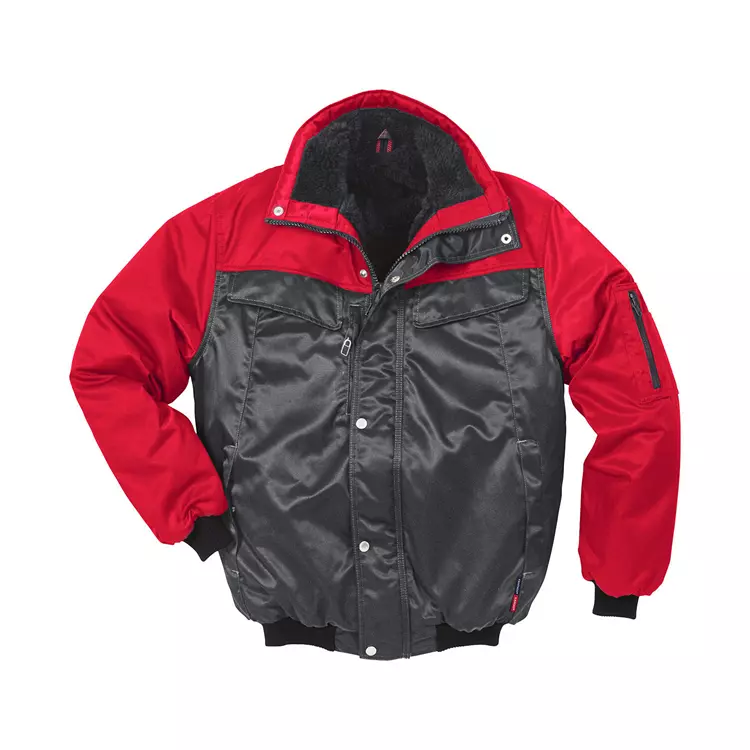 Kansas Icon Pilotenjacke, Grau/Rot – Bild 4