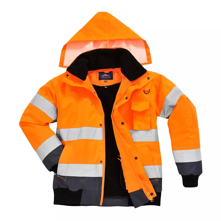 Portwest 3-i-1 Pilotenjacke m. abnehmbaren Ärmeln, Hi-Vis gelb/marine – Bild 5