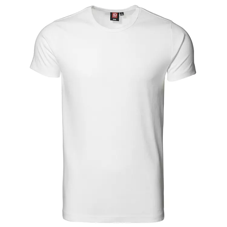 ID Identity ID 1x1 Geripptes T-Shirt, Weiß Grau Melange – Bild 2