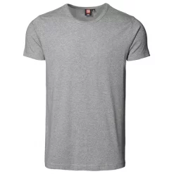 ID Identity ID 1x1 Geripptes T-Shirt, Weiß Grau Melange