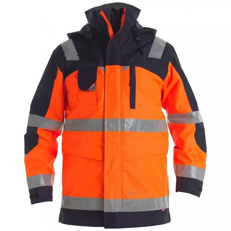 Engel Workwear Engel Shelljacke, Hi-vis orange/Grau – Bild 2