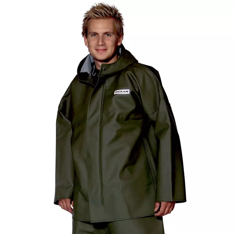 Ocean Heavy Duty PVC-Regenjacke, Olivgrün Orange