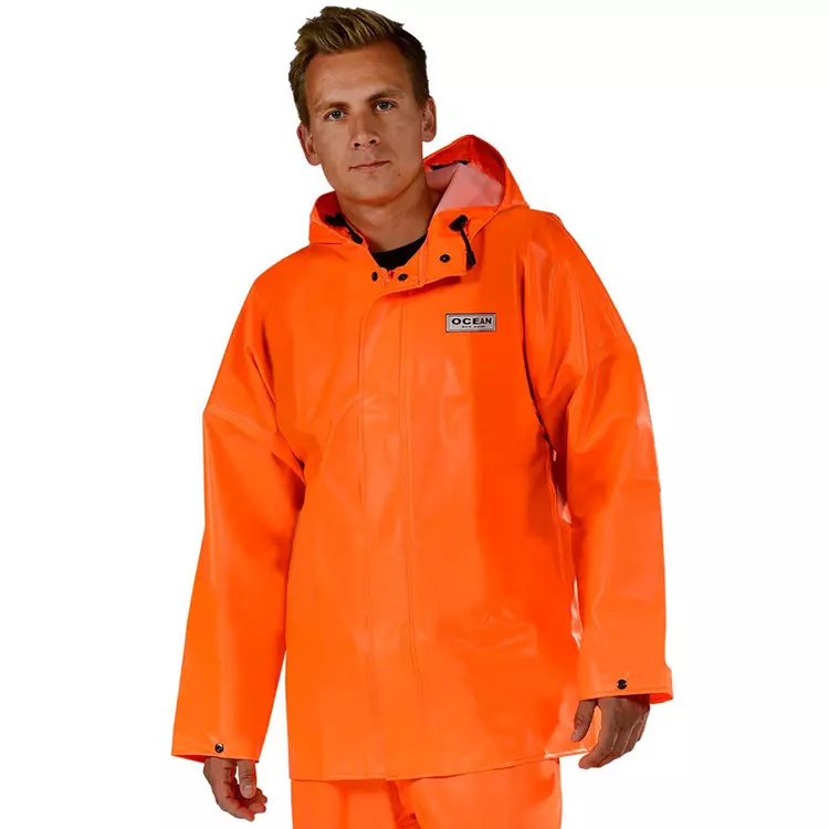 Ocean Heavy Duty PVC-Regenjacke, Olivgrün Orange – Bild 2
