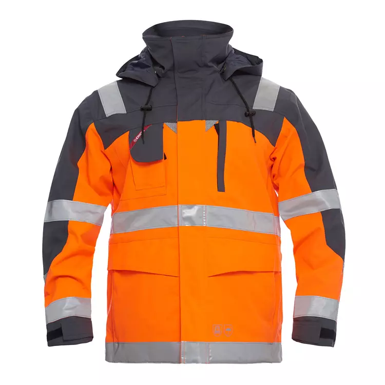 Engel Workwear Engel Shelljacke, Hi-vis orange/Grau – Bild 6