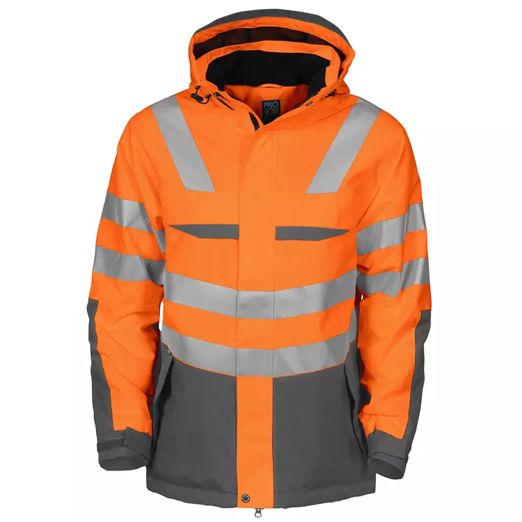ProJob Gefütterte Arbeitsjacke 6418, Hi-Vis Orange/Schwarz – Bild 4