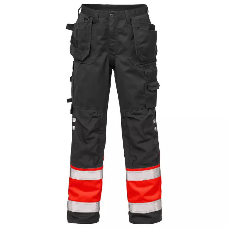 Fristads Handwerkerhose 2029, Hi-vis Rot/Schwarz – Bild 2