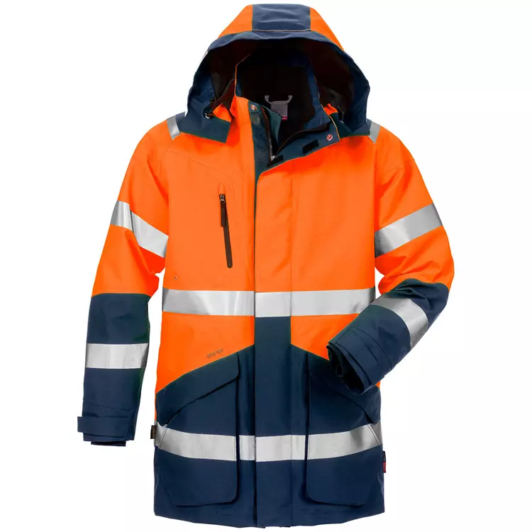 Fristads GORE-TEX® Winterparka 4989, Hi-vis Orange/Marine – Bild 3